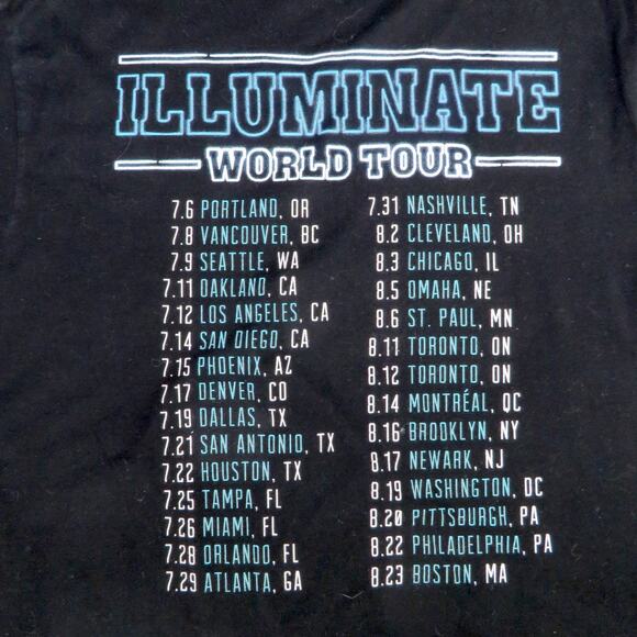 Shawn Mendes Illuminate World Tour Black Short Sleeve Top - Picture 4 of 6